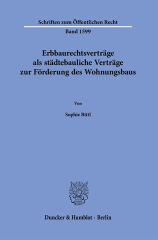 Erbbaurechtsverträge als städtebauliche Verträge zur Förderung des Wohnungsbaus
