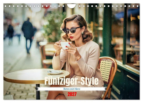 Fünfziger-Style (Wandkalender 2027 DIN A4 quer), CALVENDO Monatskalender
