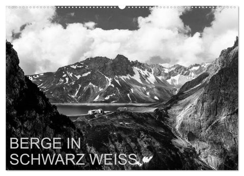 BERGE IN SCHWARZ WEISS (Wandkalender 2027 DIN A2 quer), CALVENDO Monatskalender