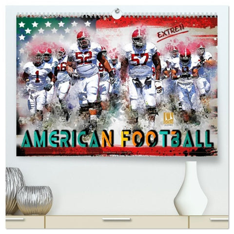 American Football extrem (hochwertiger Premium Wandkalender 2027 DIN A2 quer), Kunstdruck in Hochglanz