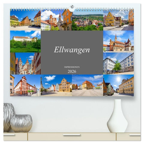 Ellwangen Impressionen (hochwertiger Premium Wandkalender 2026 DIN A2 quer), Kunstdruck in Hochglanz