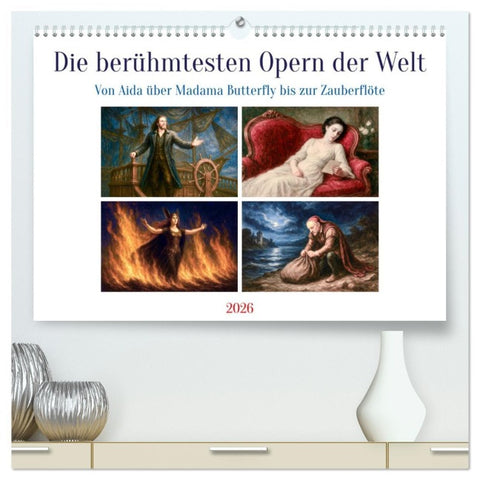 Die berühmtesten Opern der Welt (hochwertiger Premium Wandkalender 2026 DIN A2 quer), Kunstdruck in Hochglanz