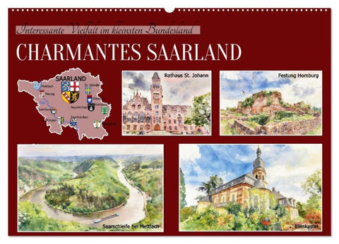 Charmantes Saarland (Wandkalender 2027 DIN A2 quer), CALVENDO Monatskalender