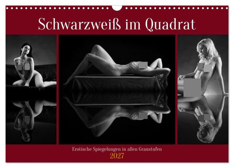 Schwarzweiß im Quadrat (Wandkalender 2027 DIN A3 quer), CALVENDO Monatskalender