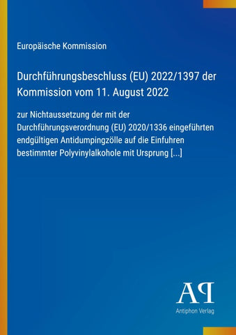 Durchführungsbeschluss (EU) 2022/1397 der Kommission vom 11. August 2022
