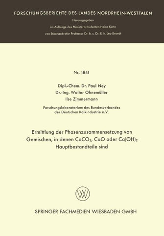 Ermittlung der Phasenzusammensetzung von Gemischen, in denen CaCO3, CaO oder Ca(OH)2 Hauptbestandteile sind