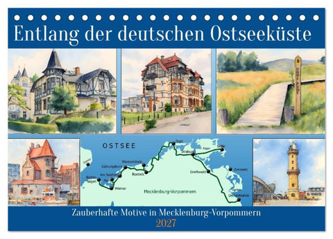 Entlang der deutschen Ostseeküste (Tischkalender 2027 DIN A5 quer), CALVENDO Monatskalender