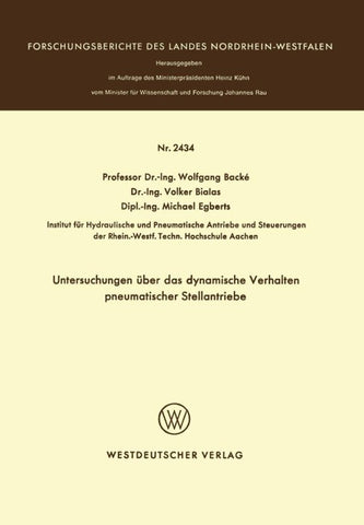 Untersuchungen über das dynamische Verhalten pneumatischer Stellantriebe