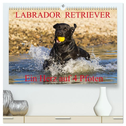 Labrador Retriever - ein Herz auf 4 Pfoten (hochwertiger Premium Wandkalender 2027 DIN A2 quer), Kunstdruck in Hochglanz