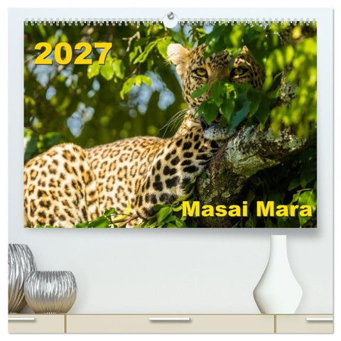 Masai Mara 2027 (hochwertiger Premium Wandkalender 2027 DIN A2 quer), Kunstdruck in Hochglanz