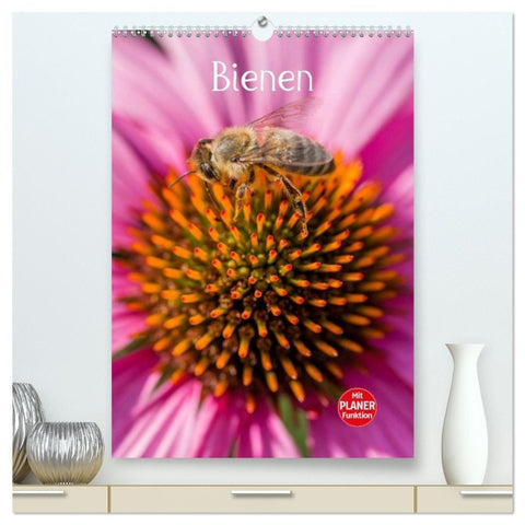 Bienenplaner (hochwertiger Premium Wandkalender 2027 DIN A2 hoch), Kunstdruck in Hochglanz