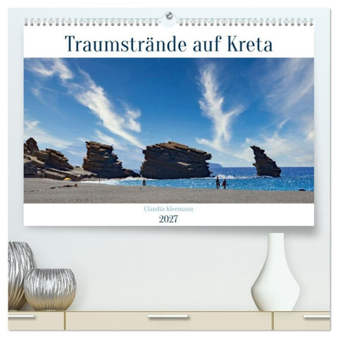 Traumstrände auf Kreta (hochwertiger Premium Wandkalender 2027 DIN A2 quer), Kunstdruck in Hochglanz