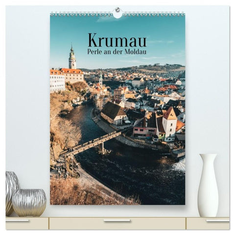 Krumau - Perle an der Moldau (hochwertiger Premium Wandkalender 2027 DIN A2 hoch), Kunstdruck in Hochglanz
