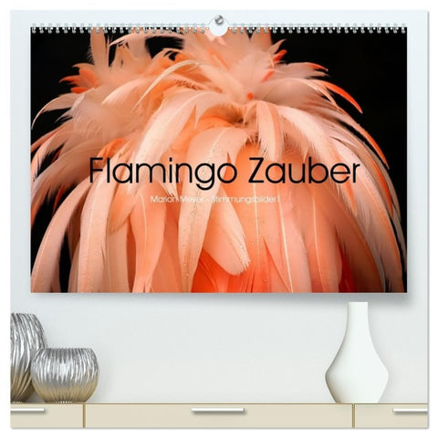 Flamingo Zauber (hochwertiger Premium Wandkalender 2027 DIN A2 quer), Kunstdruck in Hochglanz