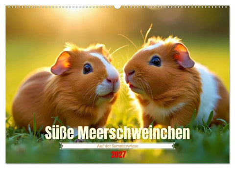 Süße Meerschweinchen (Wandkalender 2027 DIN A2 quer), CALVENDO Monatskalender
