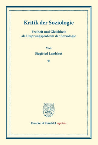 Kritik der Soziologie.