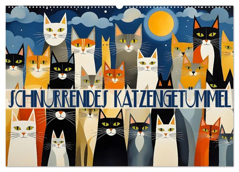Schnurrendes Katzengetümmel (Wandkalender 2026 DIN A2 quer), CALVENDO Monatskalender