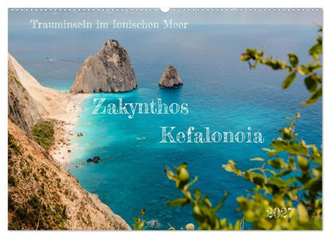 Zakynthos und Kefalonia Trauminseln im Ionischen Meer (Wandkalender 2027 DIN A2 quer), CALVENDO Monatskalender