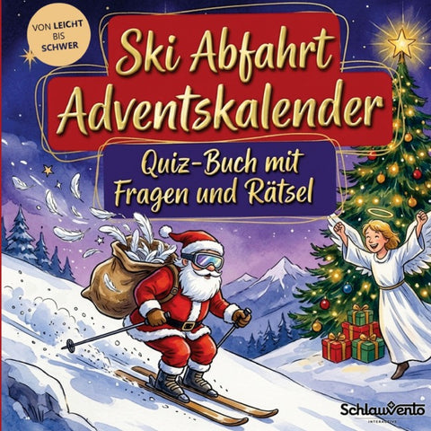 Ski Abfahrt-Adventskalender: Quiz-Buch mit Fragen und Rätsel