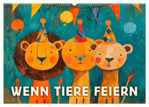 Wenn Tiere feiern (Wandkalender 2027 DIN A2 quer), CALVENDO Monatskalender