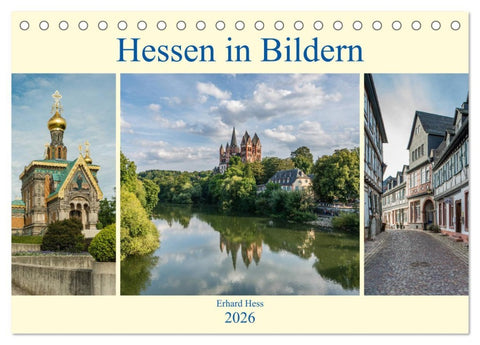 Hessen in Bildern (Tischkalender 2026 DIN A5 quer), CALVENDO Monatskalender