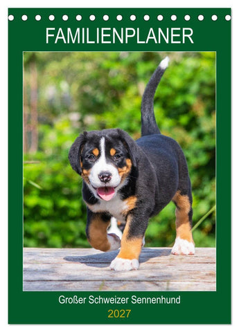 Familienplaner Großer Schweizer Sennenhund (Tischkalender 2027 DIN A5 hoch), CALVENDO Monatskalender