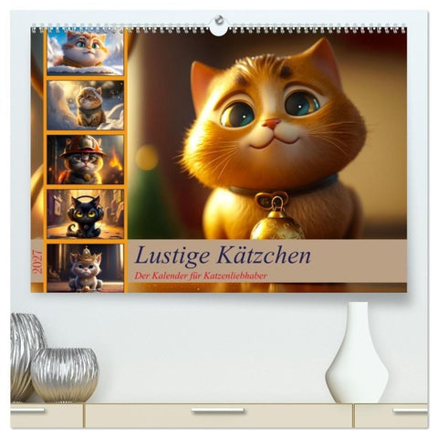 Lustige Kätzchen (hochwertiger Premium Wandkalender 2027 DIN A2 quer), Kunstdruck in Hochglanz