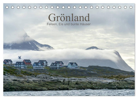Grönland - Felsen, Eis und bunte Häuser (Tischkalender 2027 DIN A5 quer), CALVENDO Monatskalender