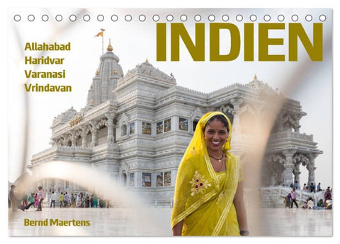 INDIEN Allahabad Haridwar Varanasi Vrindavan (Tischkalender 2027 DIN A5 quer), CALVENDO Monatskalender