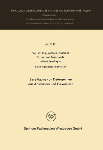Beseitigung von Detergentien aus Abwässern und Gewässern