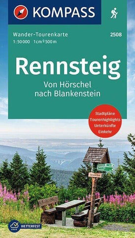 KOMPASS Wander-Tourenkarte Der Rennsteig 1:50.000