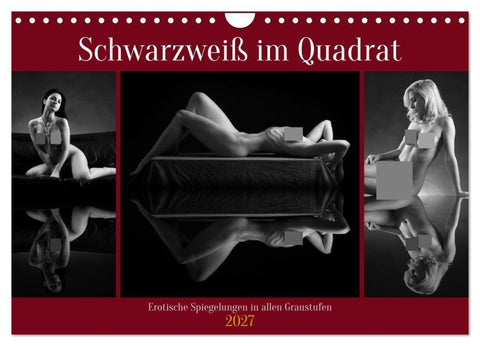 Schwarzweiß im Quadrat (Wandkalender 2027 DIN A4 quer), CALVENDO Monatskalender