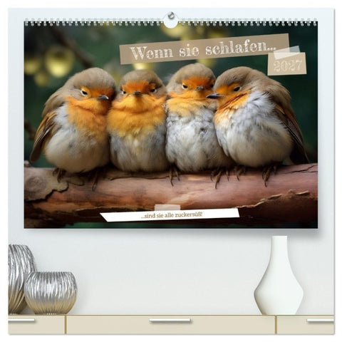 Wenn sie schlafen... (hochwertiger Premium Wandkalender 2027 DIN A2 quer), Kunstdruck in Hochglanz