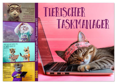 Tierischer Taskmanager (Wandkalender 2026 DIN A4 quer), CALVENDO Monatskalender