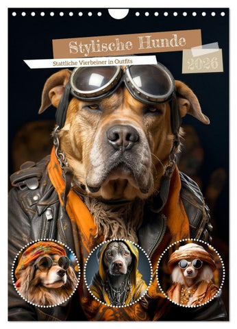 Stylische Hunde (Wandkalender 2026 DIN A4 hoch), CALVENDO Monatskalender
