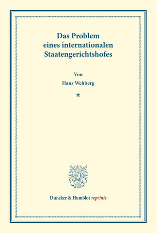 Das Problem eines internationalen Staatengerichtshofes