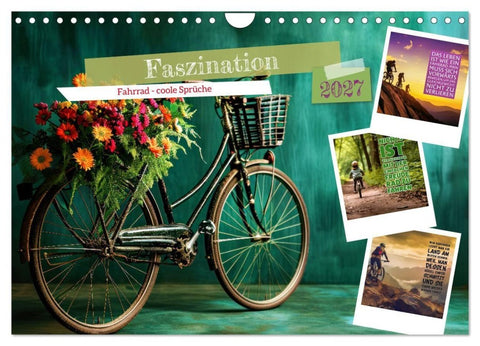 Faszination Fahrrad - coole Sprüche (Wandkalender 2027 DIN A4 quer), CALVENDO Monatskalender