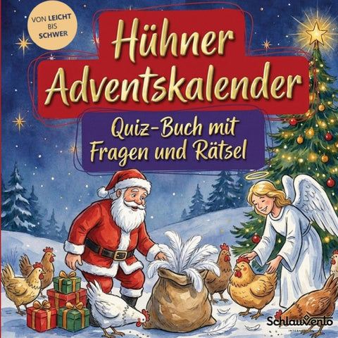Hühner-Adventskalender: Quiz-Buch mit Fragen und Rätsel