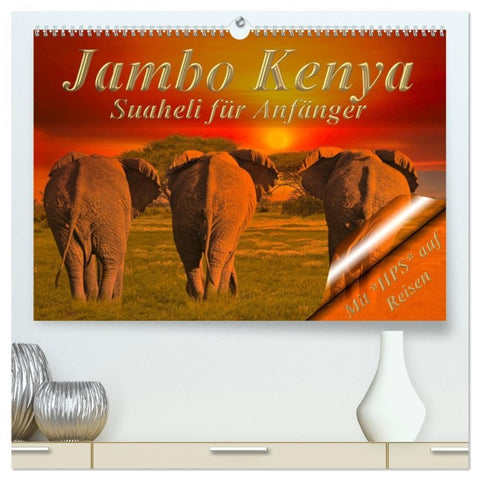 Jambo Kenya (hochwertiger Premium Wandkalender 2026 DIN A2 quer), Kunstdruck in Hochglanz