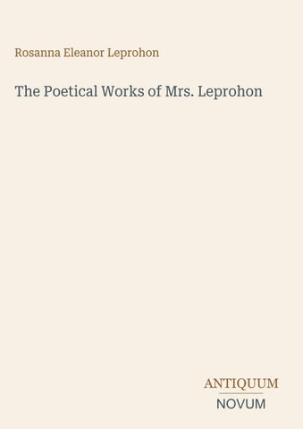 The Poetical Works of Mrs. Leprohon