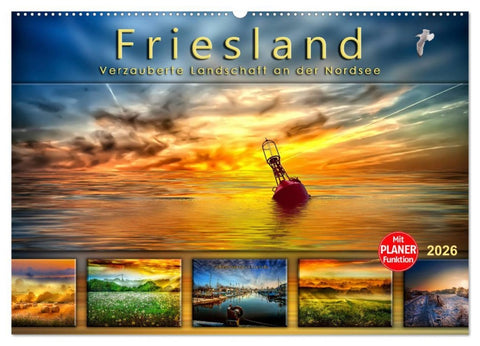 Friesland, verzauberte Landschaft an der Nordsee (Wandkalender 2026 DIN A2 quer), CALVENDO Monatskalender