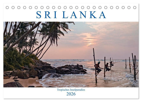 Sri Lanka, tropisches Inselparadies (Tischkalender 2026 DIN A5 quer), CALVENDO Monatskalender