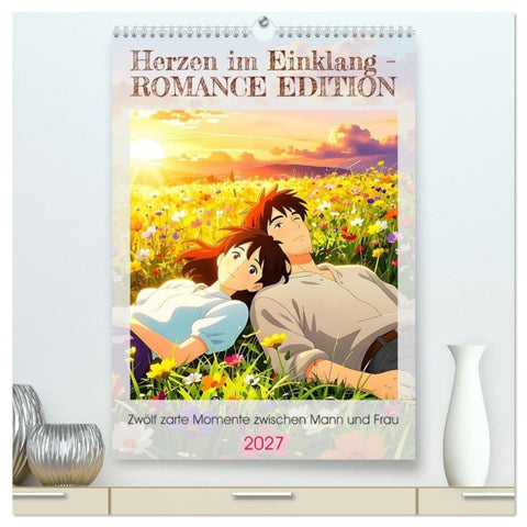 Herzen im Einklang – ROMANCE EDITION (hochwertiger Premium Wandkalender 2027 DIN A2 hoch), Kunstdruck in Hochglanz