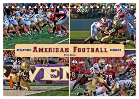 American Football - athletisch und riskant (Tischkalender 2026 DIN A5 quer), CALVENDO Monatskalender