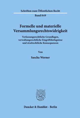 Formelle und materielle Versammlungsrechtswidrigkeit.
