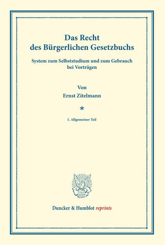 Das Recht des Bürgerlichen Gesetzbuchs