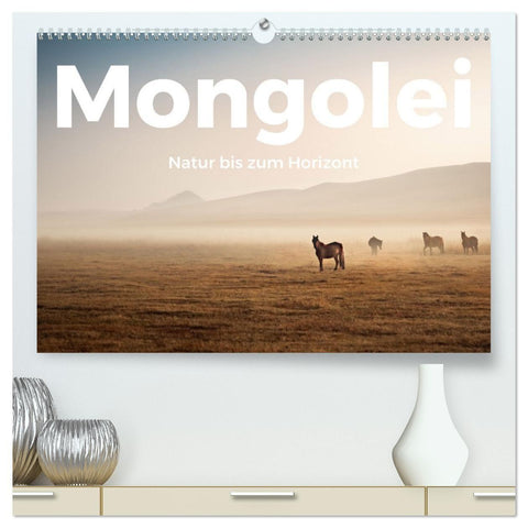 Mongolei - Natur bis zum Horizont (hochwertiger Premium Wandkalender 2027 DIN A2 quer), Kunstdruck in Hochglanz