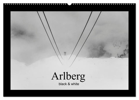Arlberg black and white (Wandkalender 2026 DIN A2 quer), CALVENDO Monatskalender