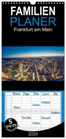 Familienplaner 2026 - Frankfurt am Main mit 5 Spalten (Wandkalender, 21 x 45 cm) CALVENDO
