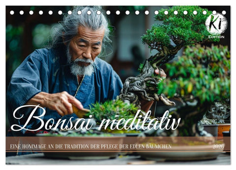 Bonsai meditativ (Tischkalender 2026 DIN A5 quer), CALVENDO Monatskalender